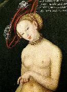 CRANACH, Lucas the Younger woman with a hat Spain oil painting artist